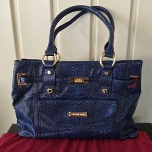 Gianni Bini Faux leather purse with alligator pattern Dark blue
